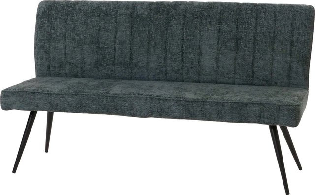 MCW Sitzbank K16 mit Rückenlehne aus Chenille Stoff in Blau-Grün, Breite: 160 cm, Höhe: 90 cm, Tiefe: 60 cm - Bild 2