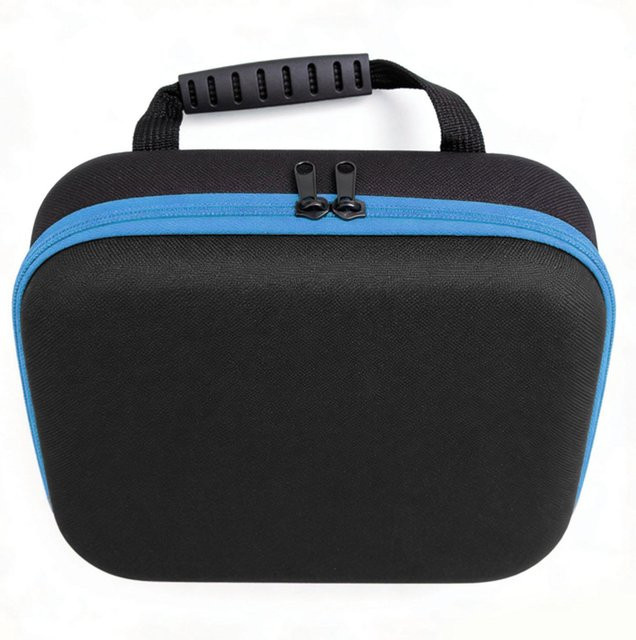 Harte EVA-Werkzeugtasche von Koogeelife als tragbare Aufbewahrungstasche für Akku-Bohrer und elektrische Scheren in Schwarz mit hellblauen Streifen - Bild 1