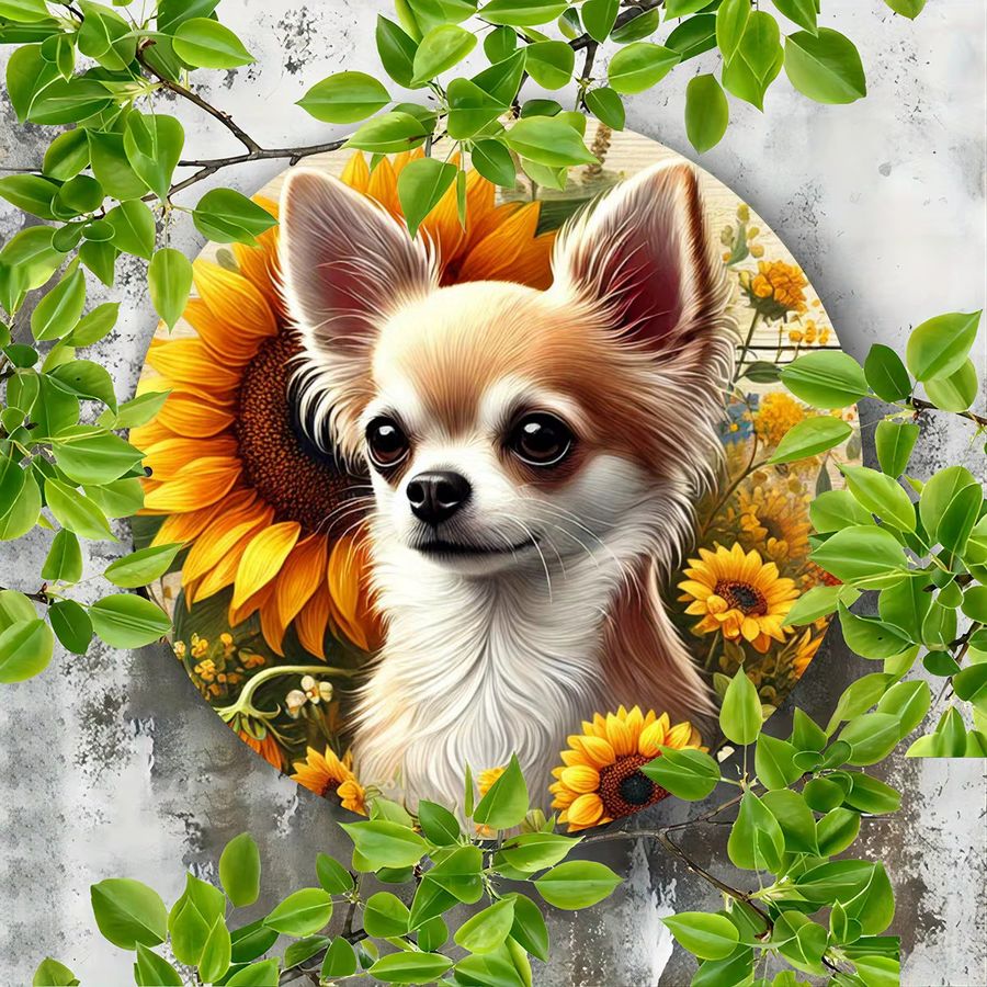 Rundes Metallschild mit Chihuahua-Hund von Potdemiel, Durchmesser: 20,3 cm - Bild 4