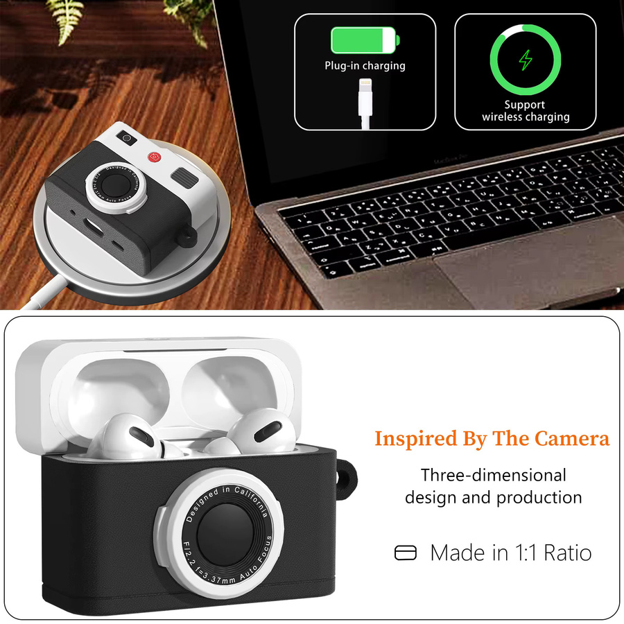 BEWZI Schutzhülle für AirPods Pro 2. Generation mit kreativem 3D-Design in Braun - Bild 4