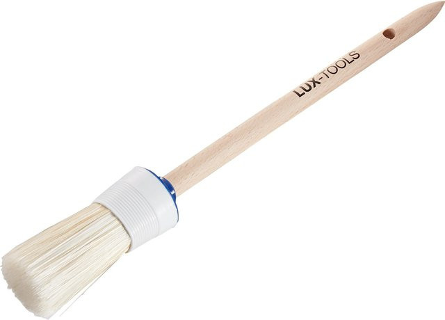 LUX-TOOLS Ringpinsel Lack Größe 6 aus Synthetik mit Holzgriff für wasserbasierte Lacke - Bild 1