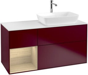 V&B Waschtischunterschrank Finion in Weiß mit Ablageplatte und offener Regalfläche, Breite: 120 cm, Tiefe: 50,1 cm, Höhe: 50,1 cm - Bild 1