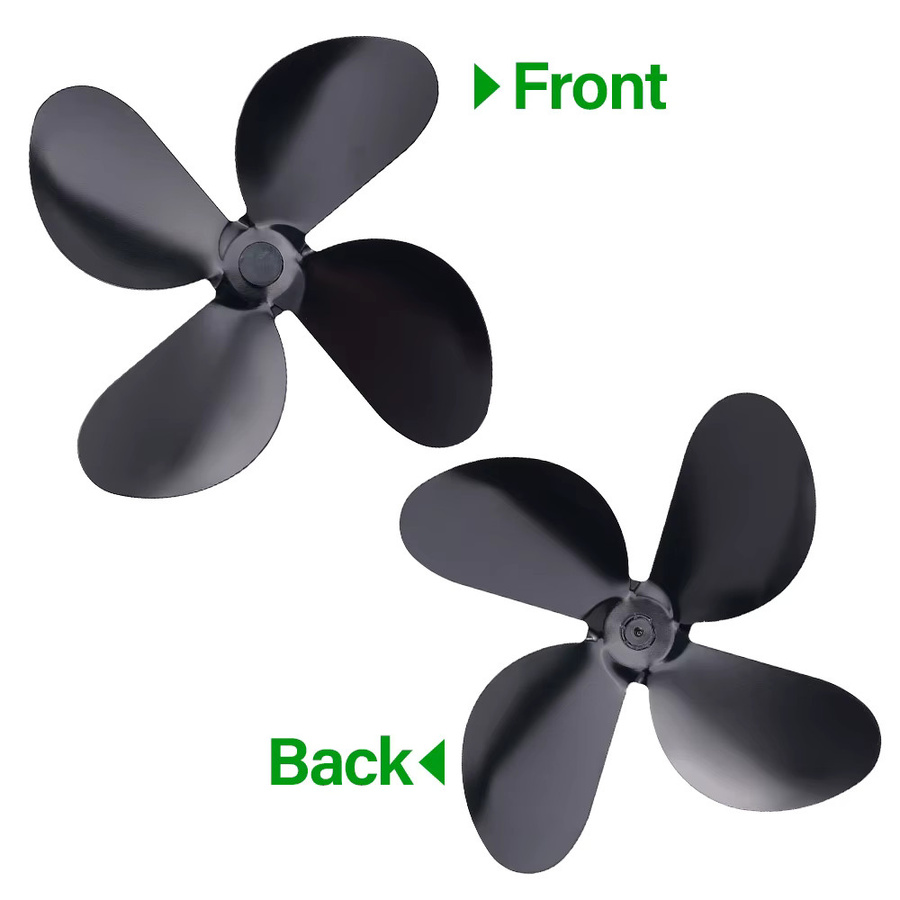 Combiubiu 4-Blatt-Kaminventilator-Ersatzflügel aus Aluminiumlegierung, geräuschloser Lüfterflügel für Kamine - Bild 2