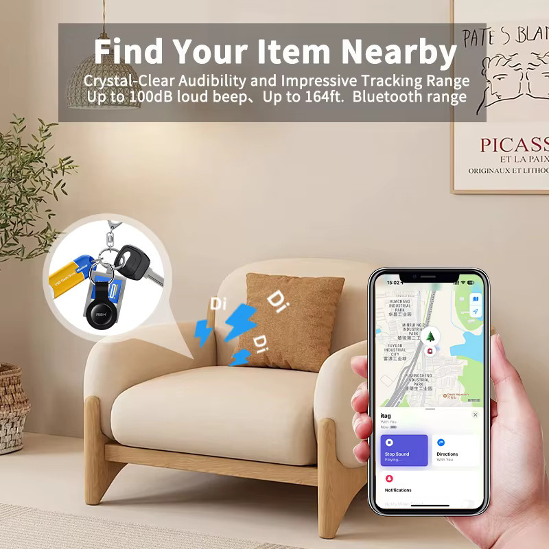 RSH 4er-Pack Sicherheitsfinder Black Bluetooth GPS-Tracker kompatibel mit Apple Find My App für iOS, ideal als Anti-Verlust-Smart-Tag für Haustiere, Kinder oder Gepäck - Bild 3