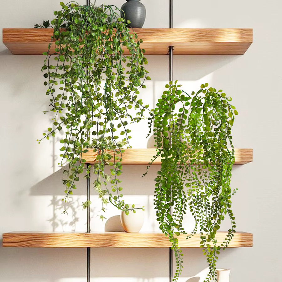 Xiya Künstliche Eukalyptus-Girlande als hängende Pflanze in Grün aus Kunststoff für Garten und Home Deco - Bild 5