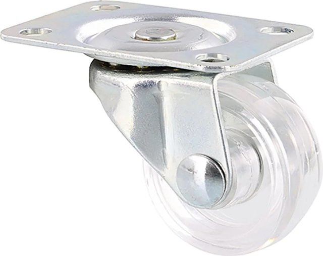 Wagner Möbel-Lenkrolle verzinkt transparent mit Ø 30 mm Rollendurchmesser und Schraubbefestigung - Bild 1
