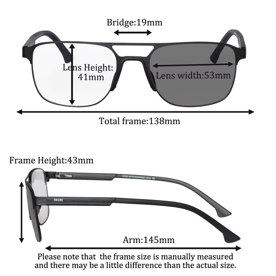 SHINU Sonnenbrille Multifokal, grau, Vollrand, Metall, Herren - Bild 2