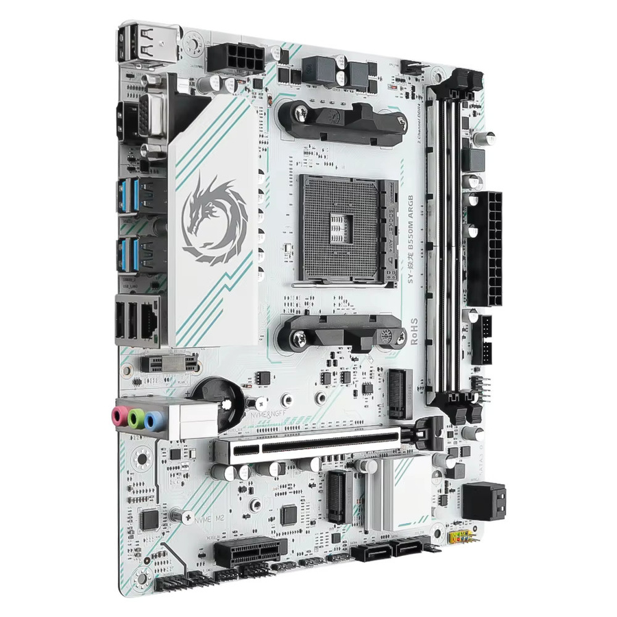 SOYO AMD B550M Gaming Motherboard Micro-ATX mit DDR4 Dual Channel, M.2 NVMe und USB 3.1, unterstützt Ryzen R3 R5 R7 3000 4000 5000 CPUs, AM4 Sockel, Weiß - Bild 2