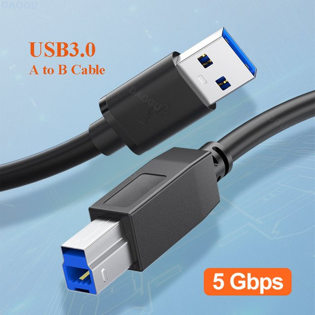 ZJiang USB 3.0 A auf B Kabel Schwarz für Scanner und Drucker von Canon, Epson und HP - Bild 1