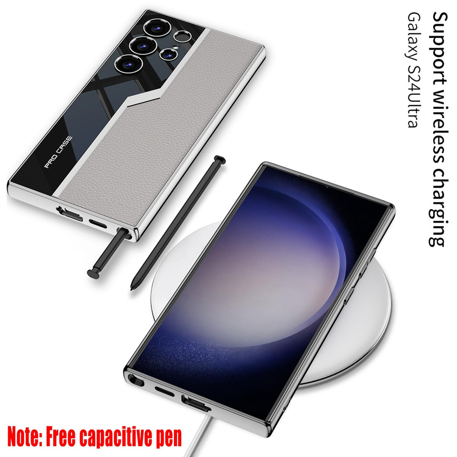Luxuriöse ultradünne Leder-Schutzhülle mit Stift für Samsung Galaxy S24 Ultra Plus 5G inklusive Kameraschutz - Bild 3