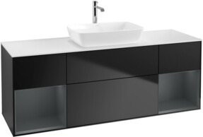 V&B Waschtischunterschrank Finion in Weiß und Schwarz lackiert, Breite: 160 cm, Tiefe: 50,1 cm, Höhe: 50,1 cm - Bild 1