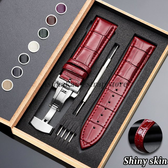 Uhrenarmband Leder, Schmetterlingsschnalle, Unisex - Bild 1