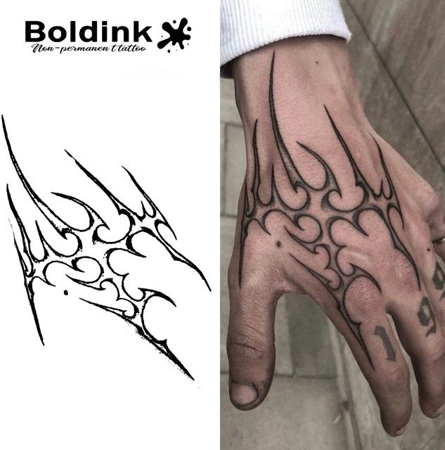 Boldink Temporäres Tattoo abstrakte Stammesflamme, wasserfest, Unisex - Bild 1