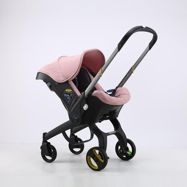 Multifunktionale Babywiege und Kinderwagen von BabyBloom Shop, faltbar mit drehbarem Sitz, rosa - Bild 1