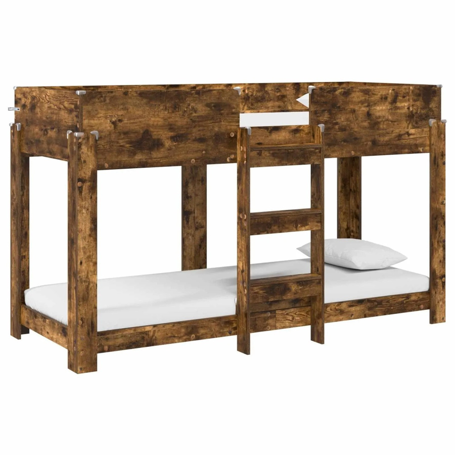 vidaXL Etagenbett für Kinder in Raucheiche, modernes Design, B/T/H: 75 x 190 x 165 cm (geschätzt basierend auf den Maßen) – Hinweis: Da die Maße im Originaltext unvollständig sind, wird nur die verfügbare Angabe verwendet: Breite: 75 cm, Länge: 190 cm - Bild 2