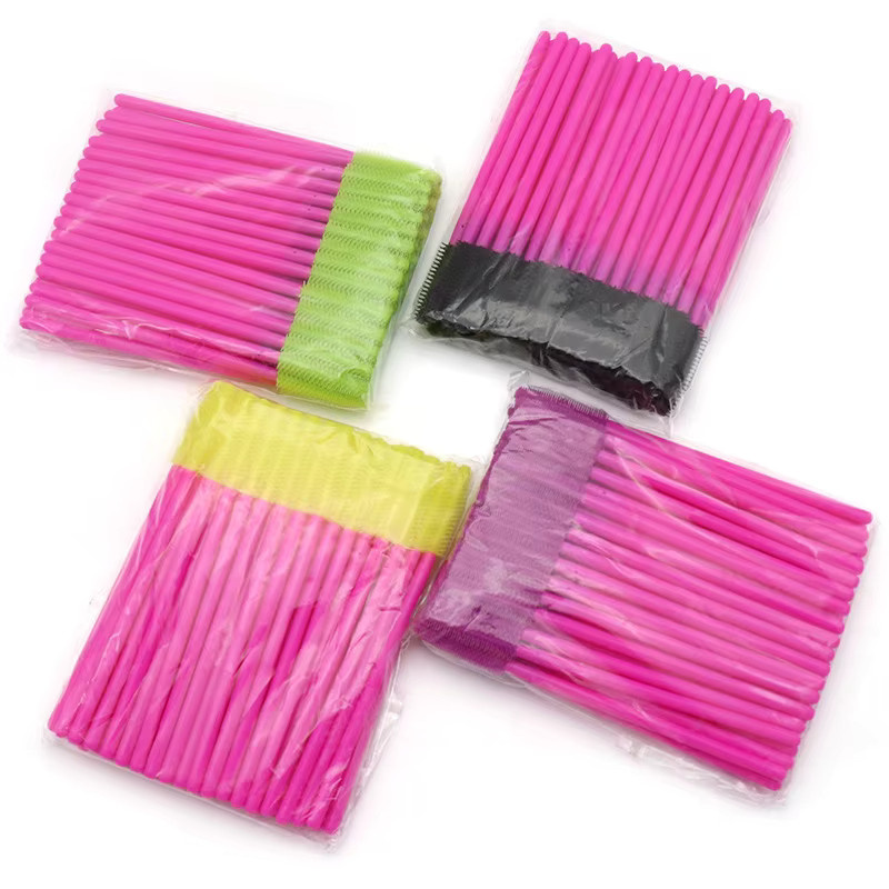myaokue-up Silikon Wimpern Pinsel und Augenbrauen Kamm, 50 Stück, Gelb - Bild 3