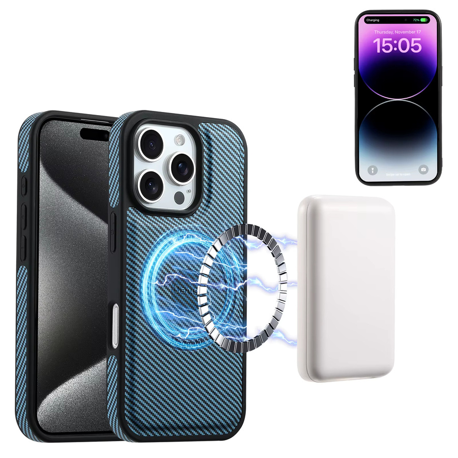 Frosted Feel Kunstleder-Magnet-Handyhülle für Apple iPhone 17 Pro Max 16 Plus 15 14 13 in Schwarz - Bild 2