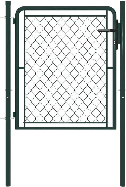 vidaXL Gartentor aus Stahl in Grün, Breite: 100 cm, Höhe: 75 cm - Bild 1