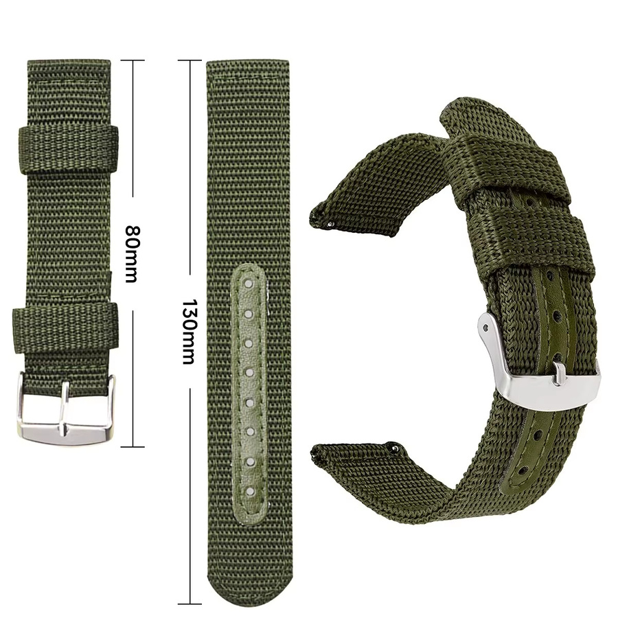OAKCHARM Uhrenarmband Nylon Canvas, Green, Unisex - Bild 3