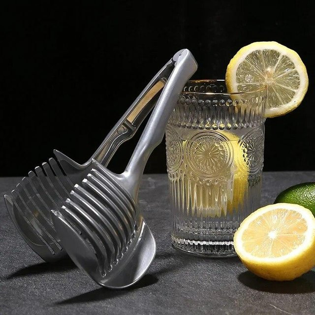 Handheld Obstschneider aus Aluminiumlegierung für Zitronen, Tomaten und Zwiebeln in Silber - Bild 1