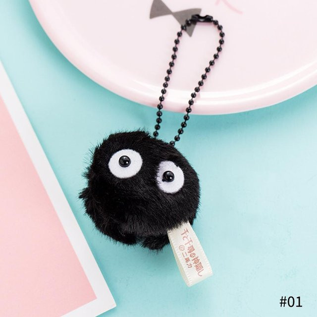 FEIJIEAST Studio Ghibli Spirited Away Staub-Sprite-Schlüsselanhänger, Schwarz - Bild 1