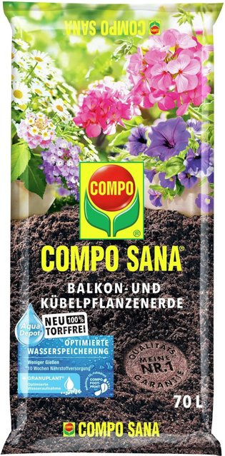 Compo Sana Balkon- und Kübelpflanzenerde torffrei mit Bimsstein - Bild 1