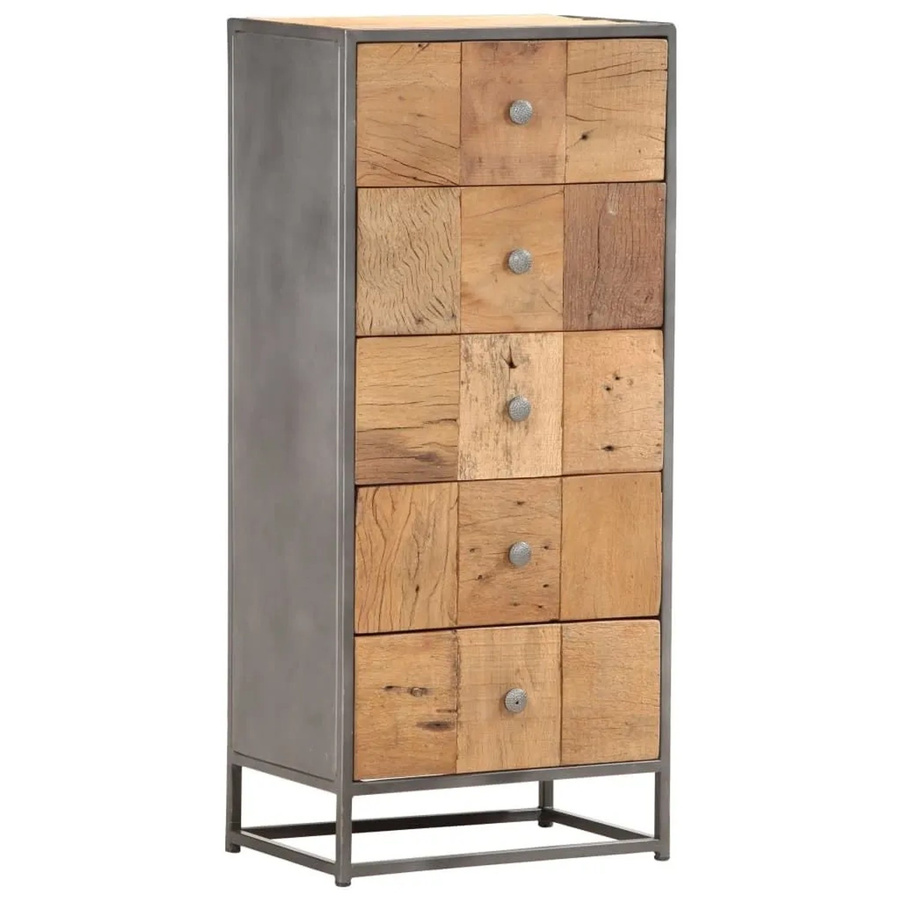 vidaXL Highboard aus Massivholz mit Schubladen in Braun im Vintage-Stil B: 45 cm, T: 30 cm, H: 100 cm - Bild 2