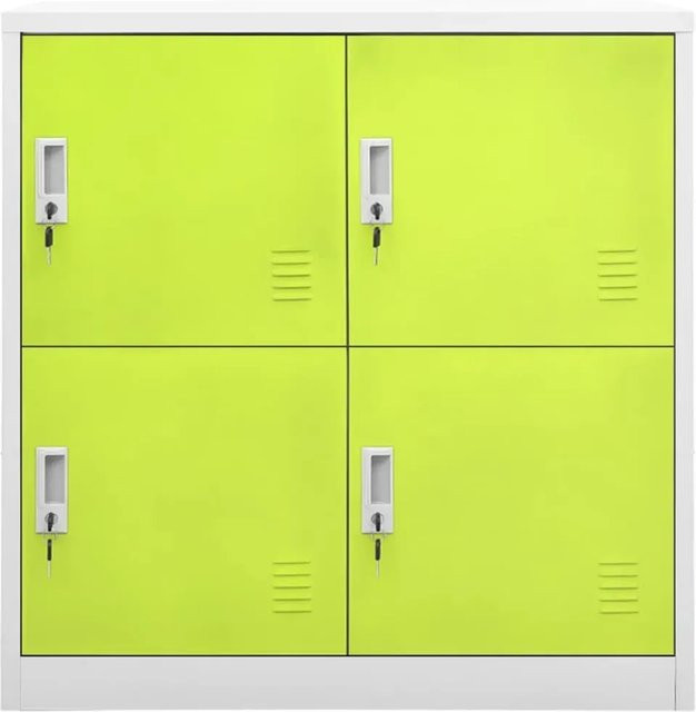 vidaXL Schließfachschrank aus Metall in Hellgrau und Grün mit Schloss, B/T/H: 90 x 45 x 92,5 cm - Bild 1