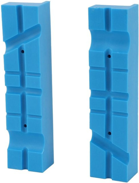 2er-Set OutsideWorld Schraubstockbackenpolster in Blau, magnetische rutschfeste PU-Abdeckung für Mehrwinkel-Nut - Bild 1