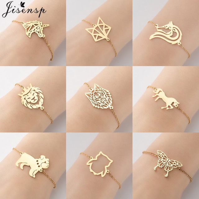 jisensp Armband Edelstahl, Gold, Tier Charm, Damen - Bild 1
