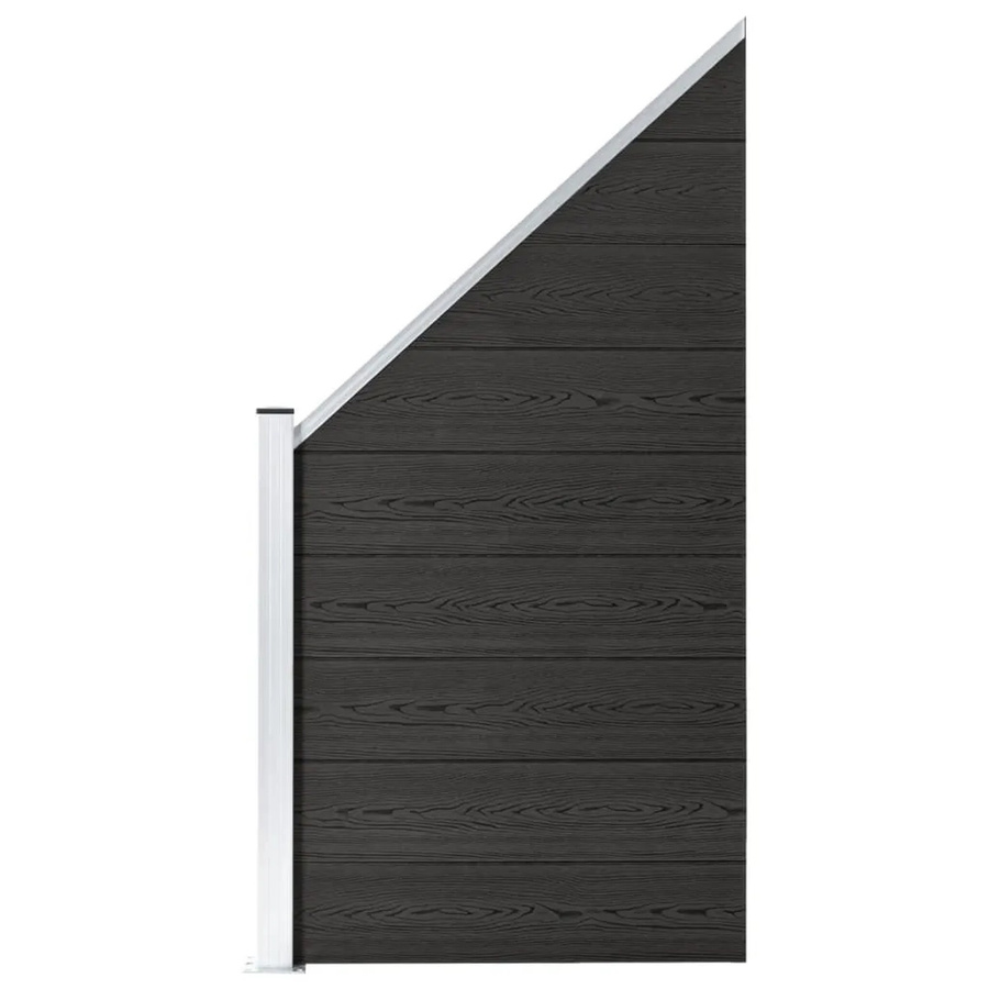 vidaXL Zaunelement aus WPC und Aluminium in Grau, B: 95 cm, H: 180 cm - Bild 2