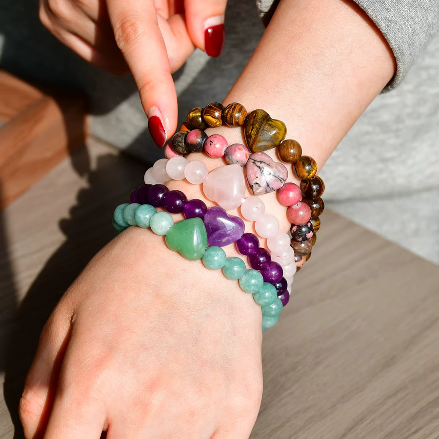 simiry Armband, Amethyst, Rosenquarz, grüner Aventurin, Tigerauge, Rhodonit, Unisex - Bild 4