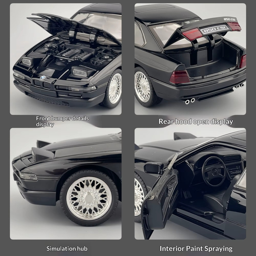 Maisto BMW 850CSi, Automodell, 1:24, Metall, Schwarz - Bild 4