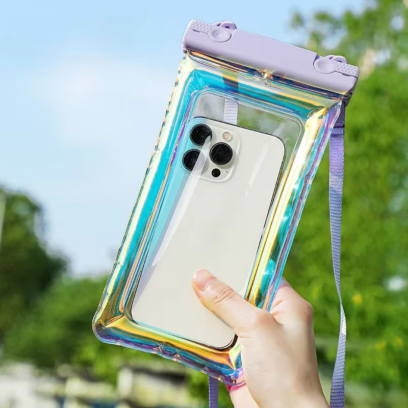 YIYUEQIANLI Wasserdichte Badetasche und Handyhülle in Blau und Transparent für iPhone, Samsung und Xiaomi - Bild 2