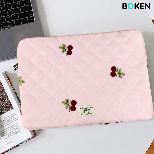 Bestickte Laptop-Tasche Hülle für Macbook Air/Pro und Notebooks in Pink - Bild 1