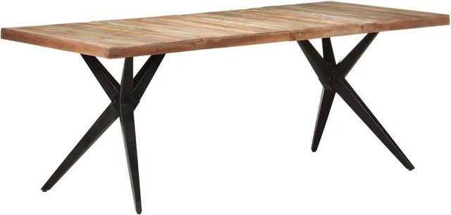 vidaXL Esstisch aus Massivholz in Rustikaler Optik, B/T/H: 200 x 90 x 76 cm - Bild 1