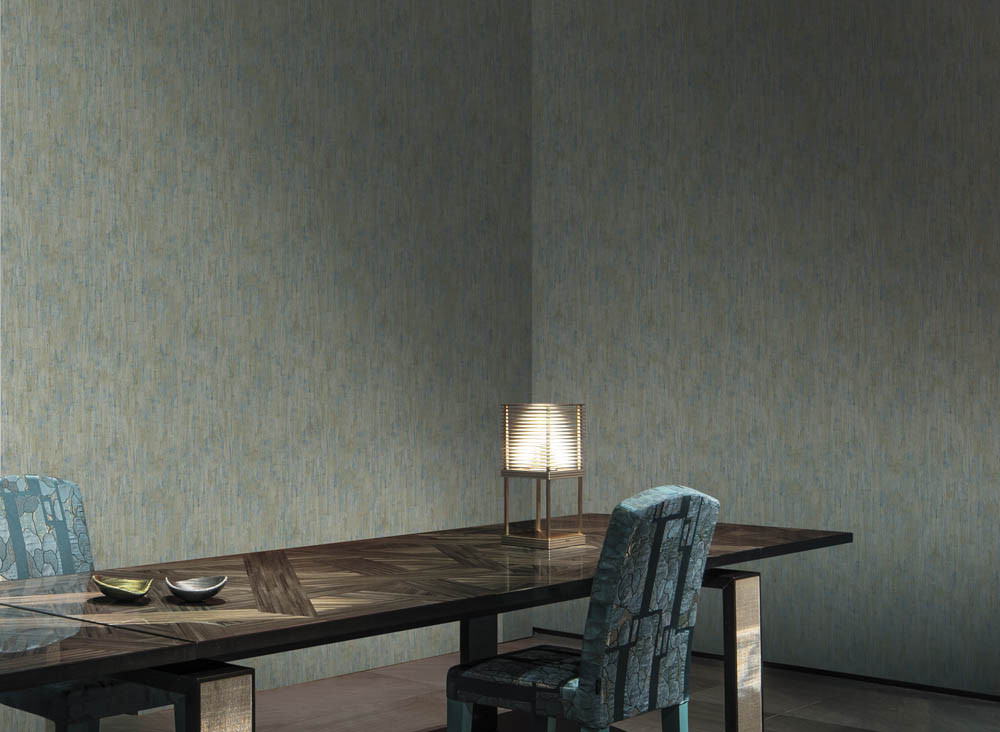 Armani Casa Wallpaper Murano 9608 Tapete in Grau und Blau mit abstraktem Glamour-Design aus Vlies und Papier - Bild 1
