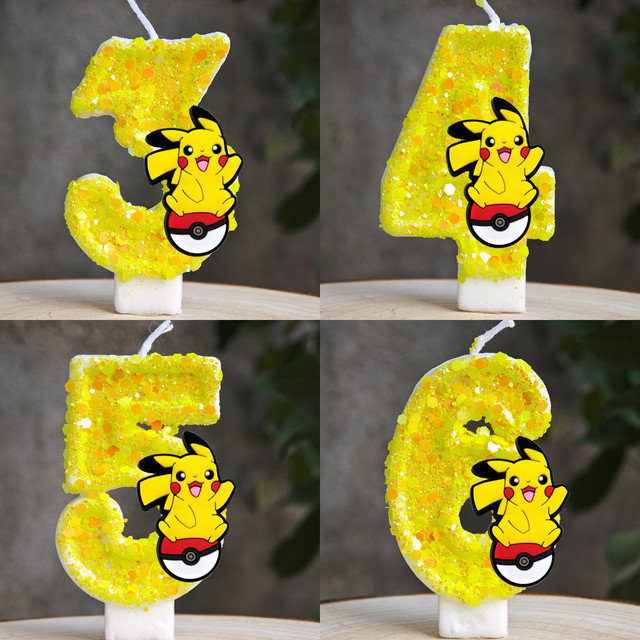 Potdemiel Pikachu Geburtstagstortenkerze für Kinder in Gelb - Bild 1