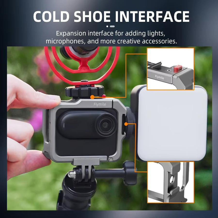 Flymile Erweiterungsrahmen für Insta360 GO 3 und GO 3S mit Kaltschuh und Schutzhalterung als hartes Gehäuse für deine Sportkamera - Bild 3