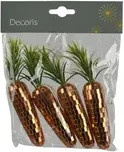 DECORIS Dekorationsfiguren Karotten für Ostern und Frühling, Orange und Grün, 4er Pack - Bild 1