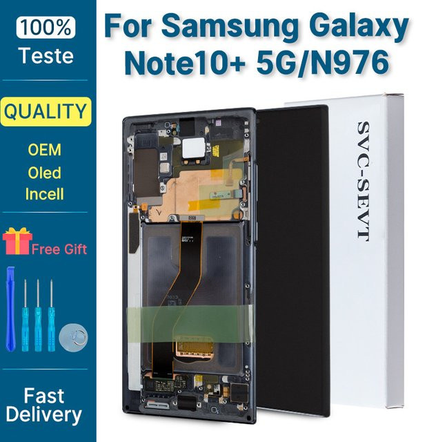 Samsung Galaxy Note 10 Plus AMOLED Display LCD Touchscreen Digitizer Ersatz in Schwarz für SM-N975F N975U - Bild 1