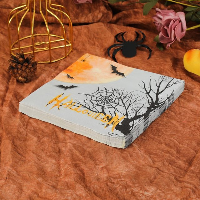 GUANYAO Halloween Servietten mit Fledermaus-Muster, 2-lagig, Multicolor, 20 Stück, Breite: 33 cm - Bild 1