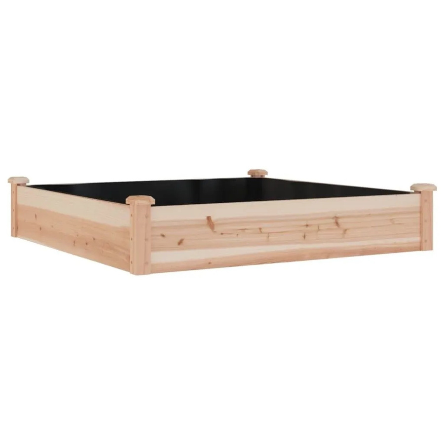 vidaXL Hochbeet aus Massivholz Tanne in Braun mit Einsatz B/T/H: 120 x 120 x 25 cm - Bild 2
