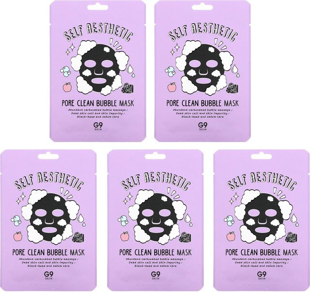 G9skin Heimaesthetic Porenreinigende Blasen-Schönheitsmaske, 5 Stück, 23 ml - Bild 1