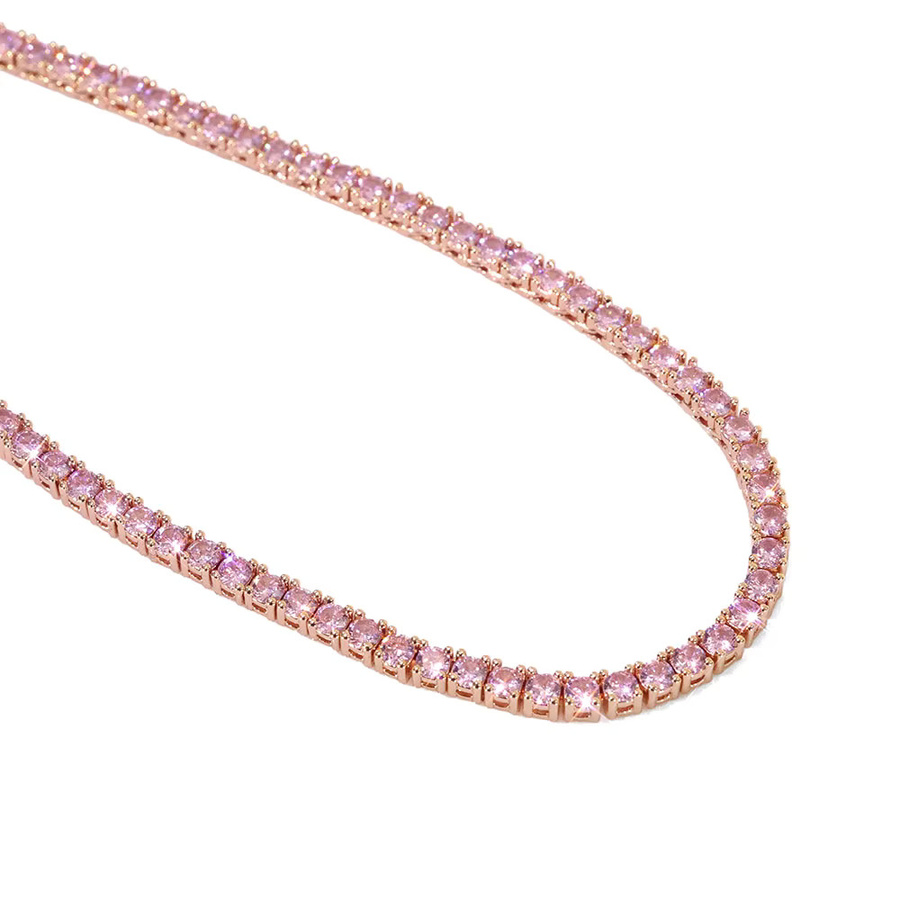 ESKEEM Tenniskette, 18 Karat vergoldet, Roségold, Zirkonia, 5 mm - Bild 5