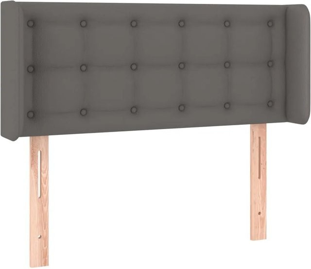 vidaXL Kopfteil mit Ohren in Grau aus Kunstleder, B/T/H: 103 x 16 x 78/88 cm - Bild 1