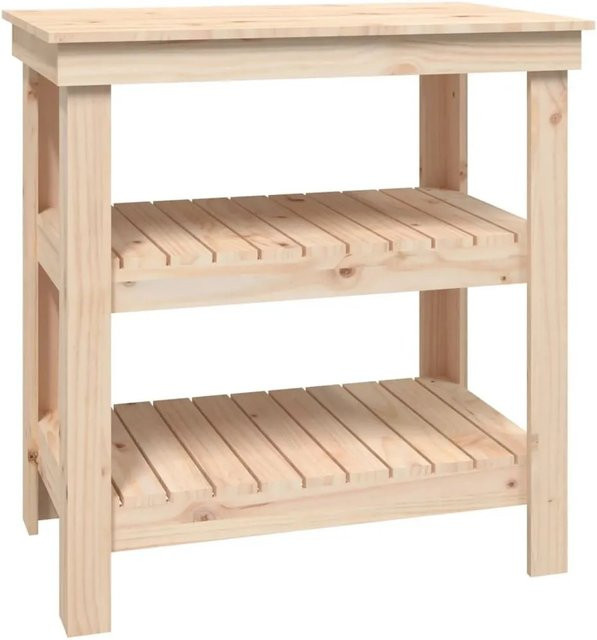 vidaXL Werkbank aus Massivholz Kiefer in rustikaler Optik, B/T/H: 78,5 x 50 x 80 cm - Bild 1