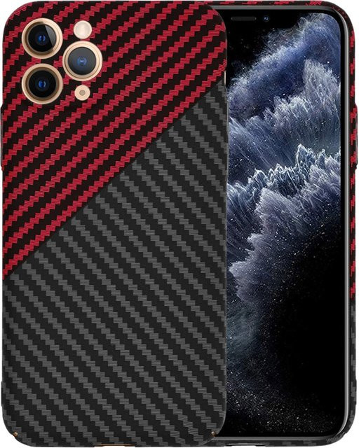 Techsuit Carbonite FiberShell Schutzhülle für Apple iPhone 11 Pro in Schwarz Rot - Bild 1
