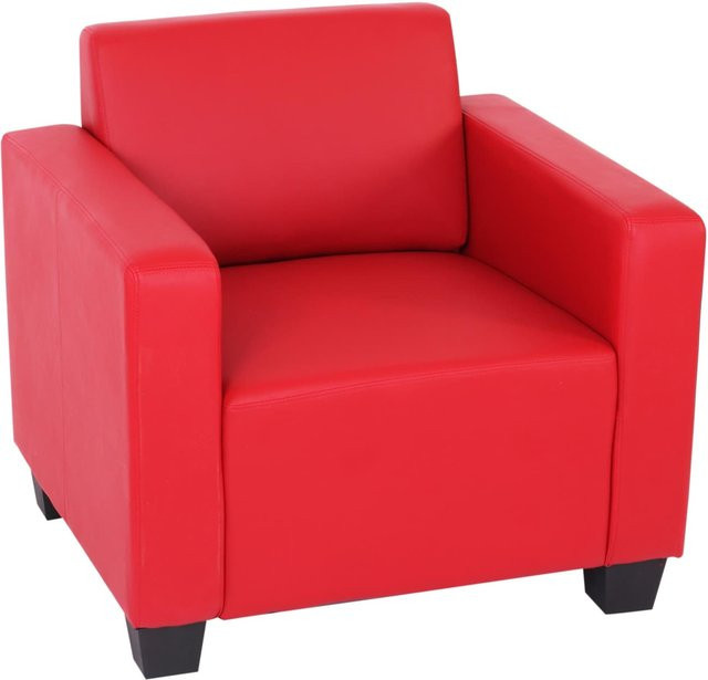 Modularer Loungesessel Moncalieri in Rot aus Kunstleder mit Armlehnen - Bild 1
