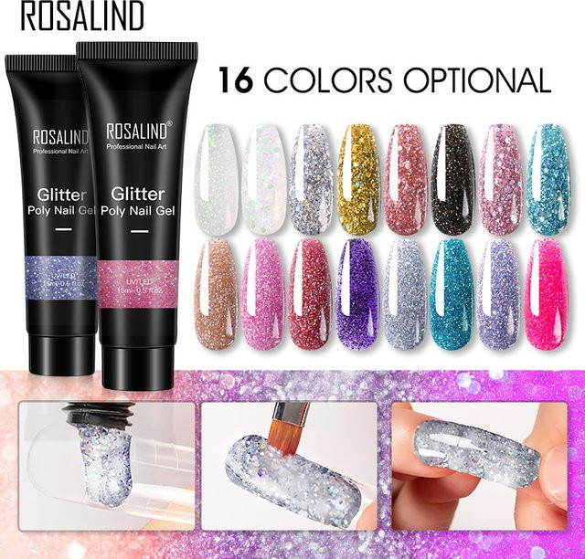 ROSALIND Glitzer-Pailletten-Poly-Nagelgel - Bild 1